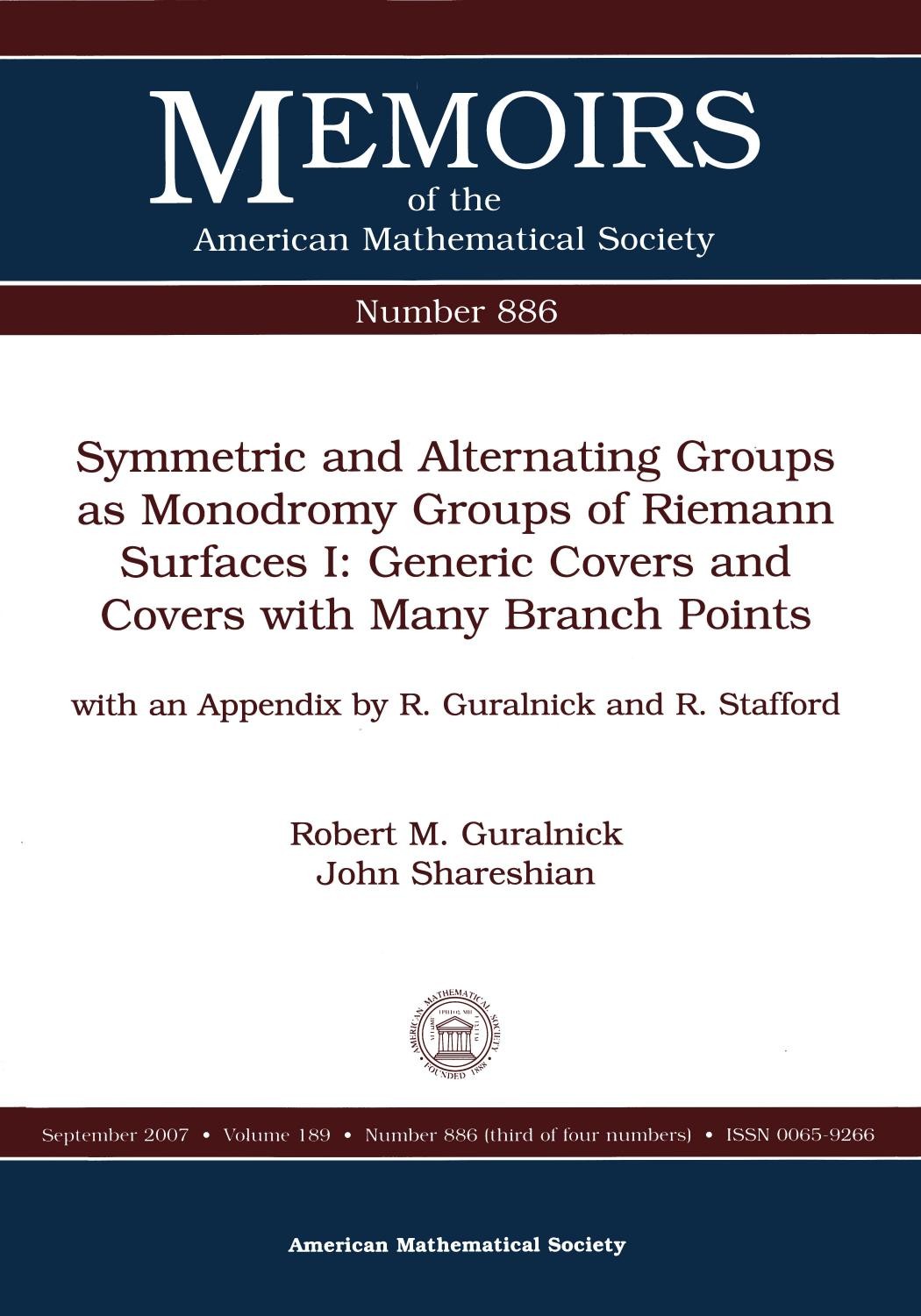 Symmetric and Alternating Groups as Monodromy Groups of Riemann Surfaces I: Generic Covers and Covers With Many Branch Points