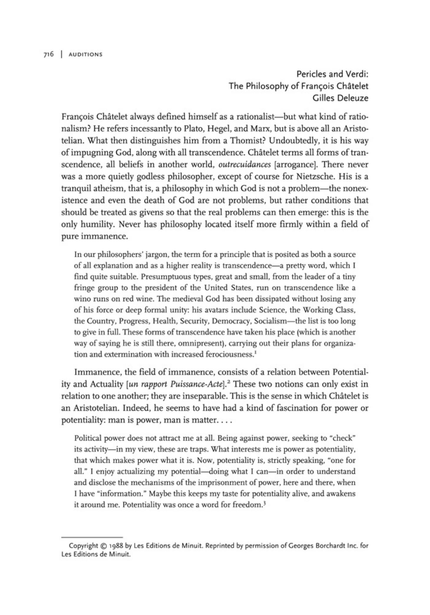 Pericles And Verdi [The Philosophy Of François Châtelet] - Portions