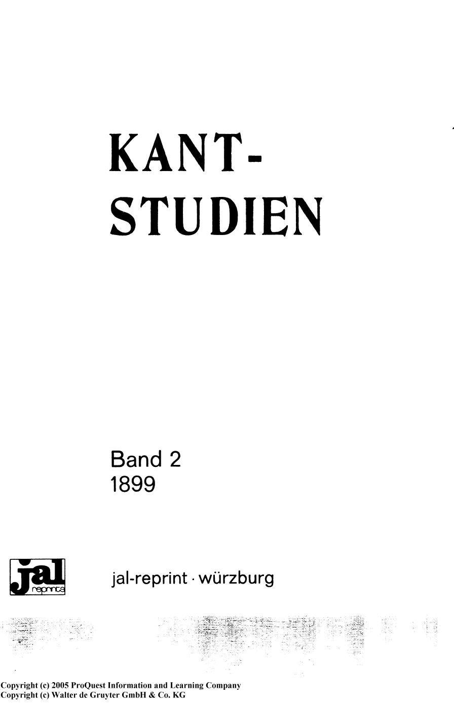 Kant-Studien Philosophische Zeitschrift der Kant-Gesellschaft 2