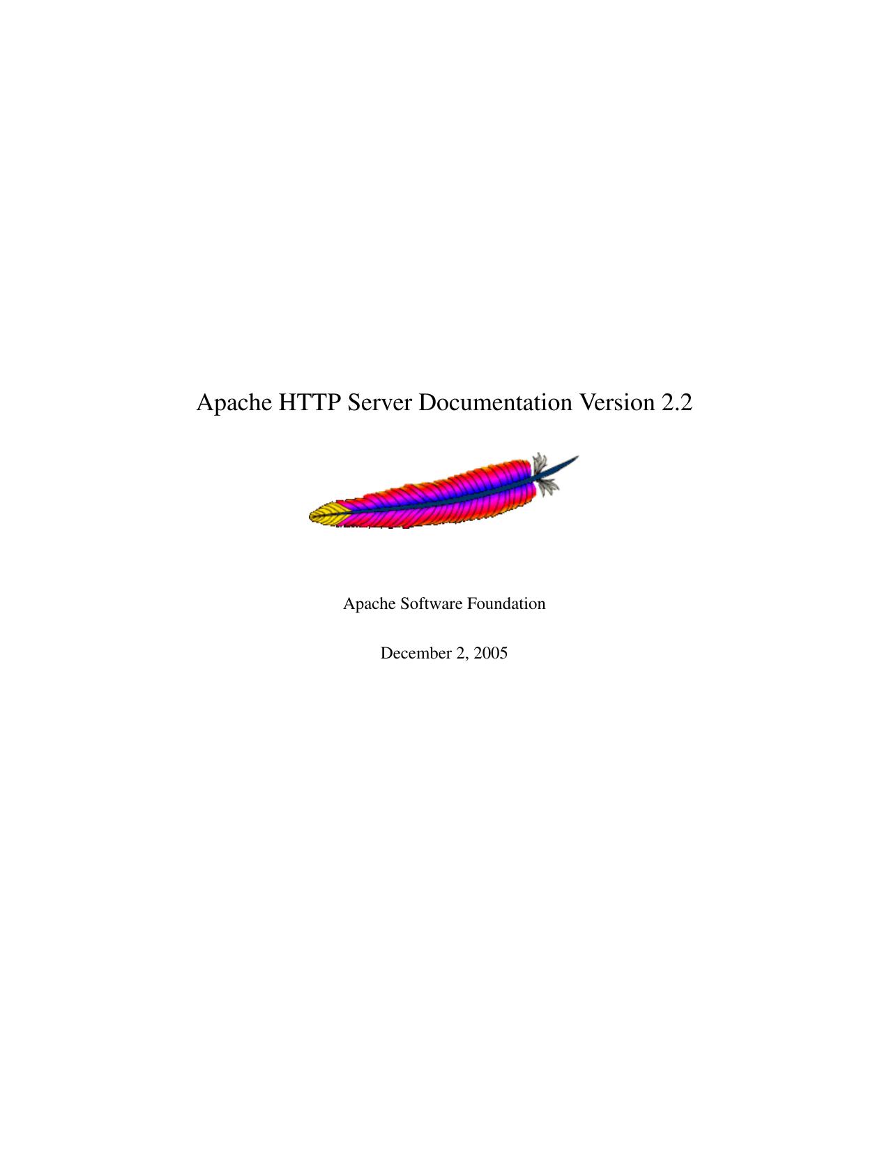 Apache HTTP Server Documentation Version 2.2