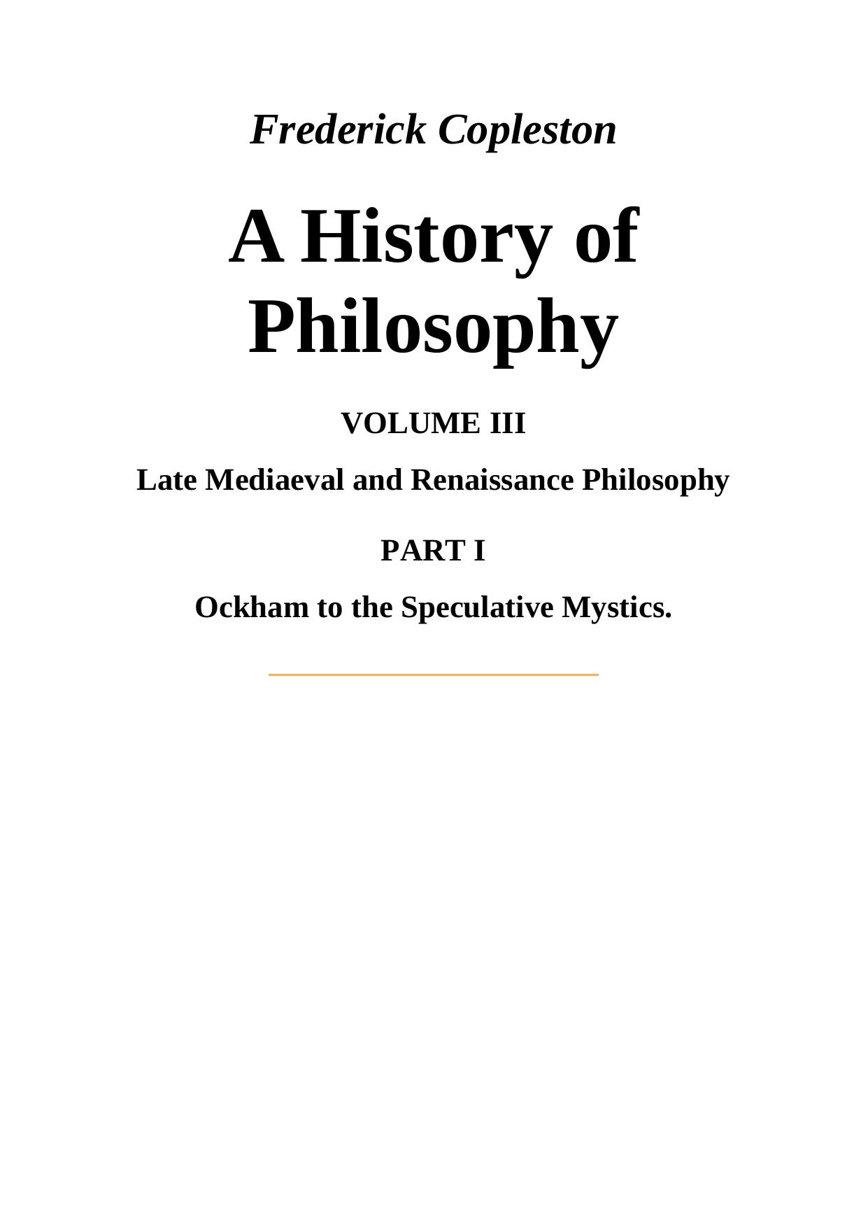 Ockham to the Speculative Mystics (Christian Library)