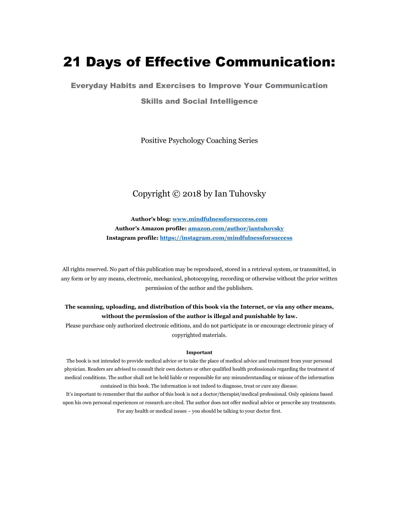 21 Days of Effective Communication