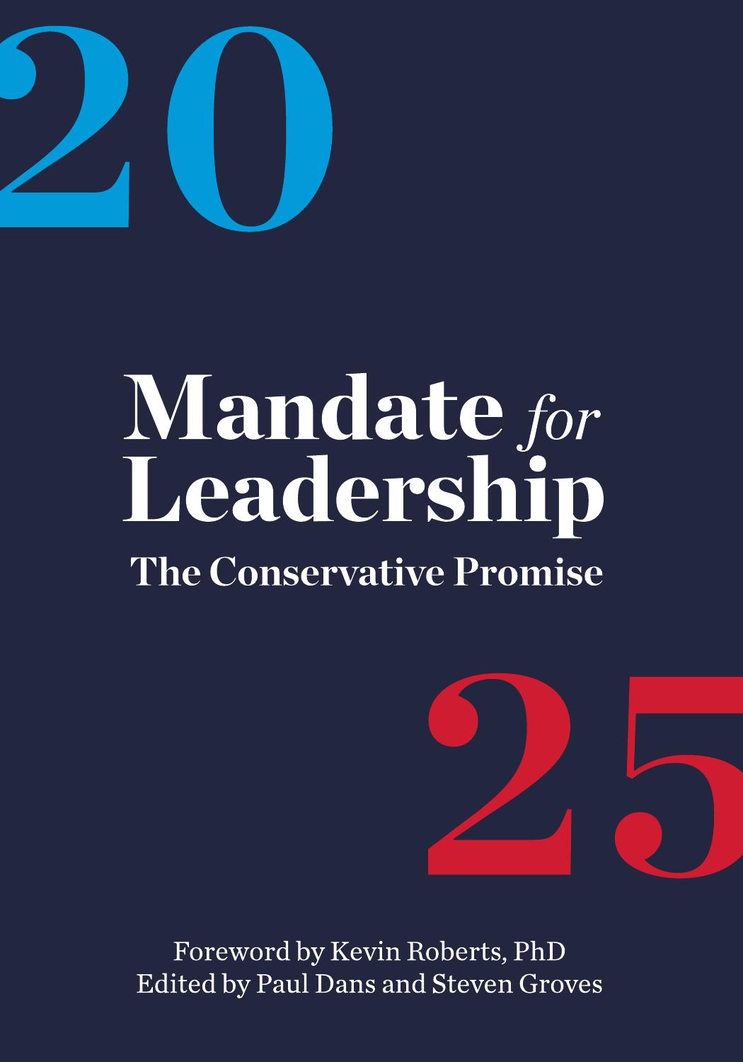 2025 Mandate for Leadership - The Conservative Promise