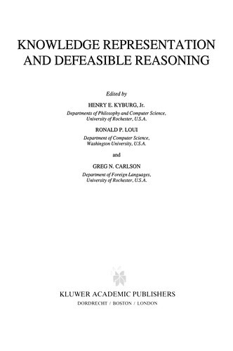 Knowledge Representation and Defeasible Reasoning