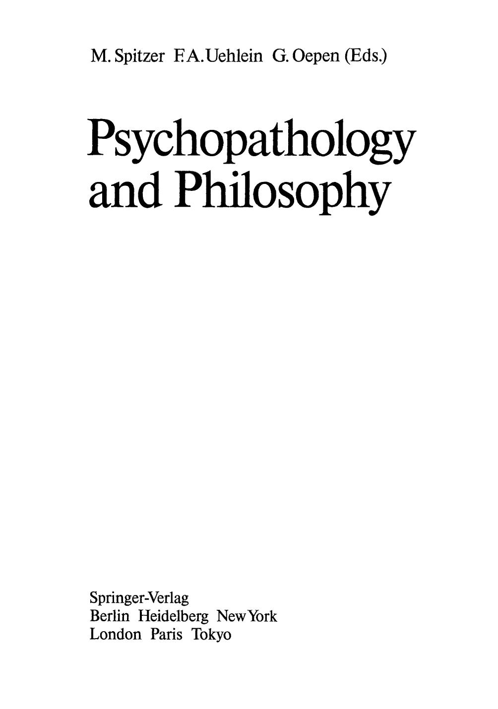 Psychopathology and Philosophy