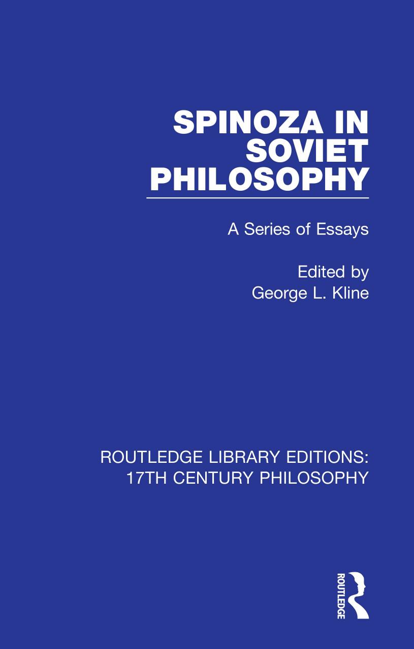 Spinoza in Soviet Philosophy: A Series of Essays