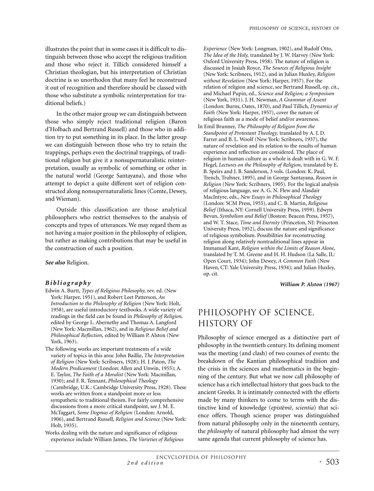 Philosophy of Science, History of (Encyclopedia of Philosophy vol. 7) - Chapter