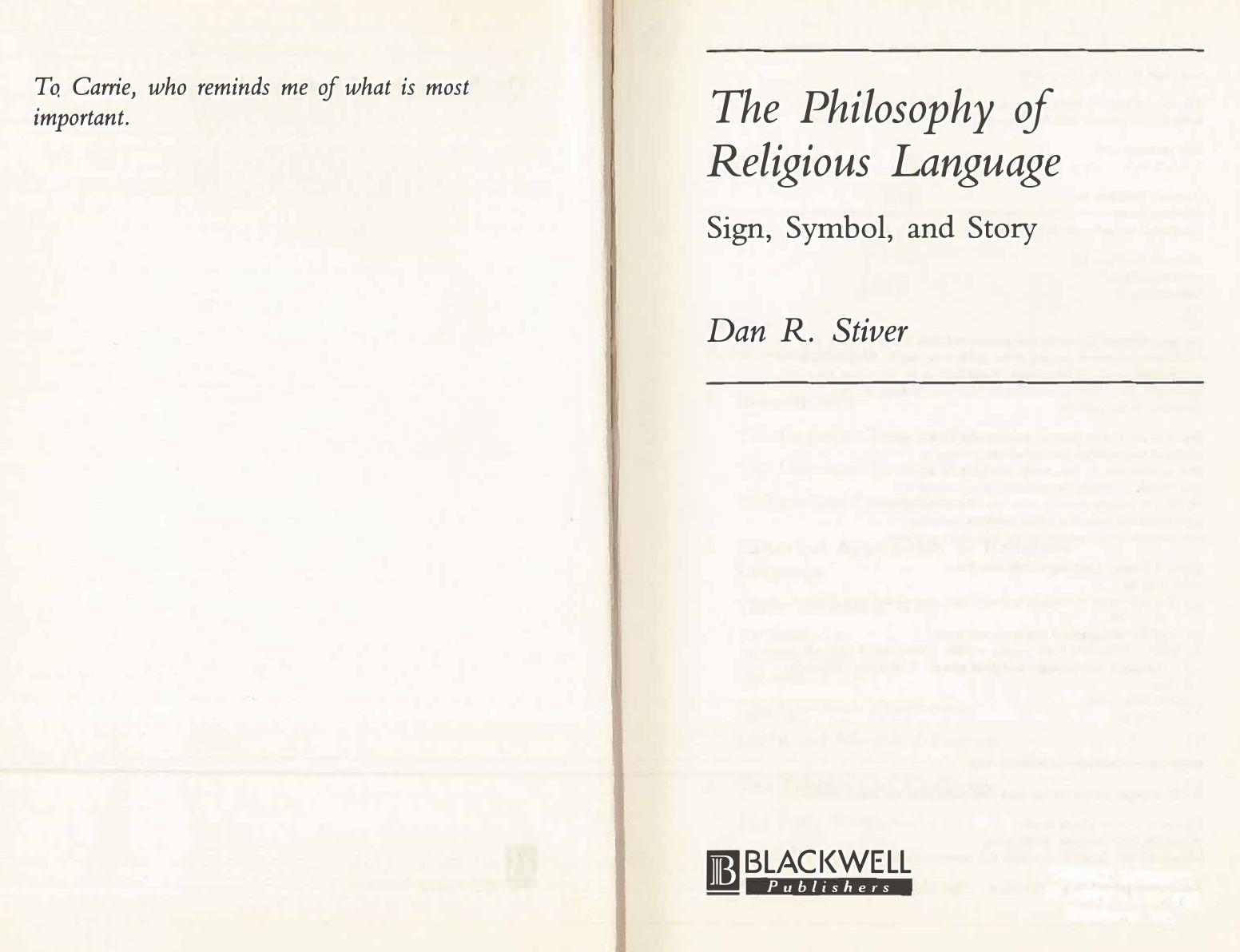 The Philosophy of Religious Language: Sign, Symbol, and Story