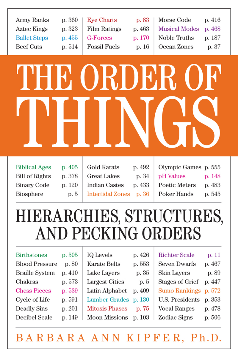 The Order of Things: Hierarchies, Structures, and Pecking Orders