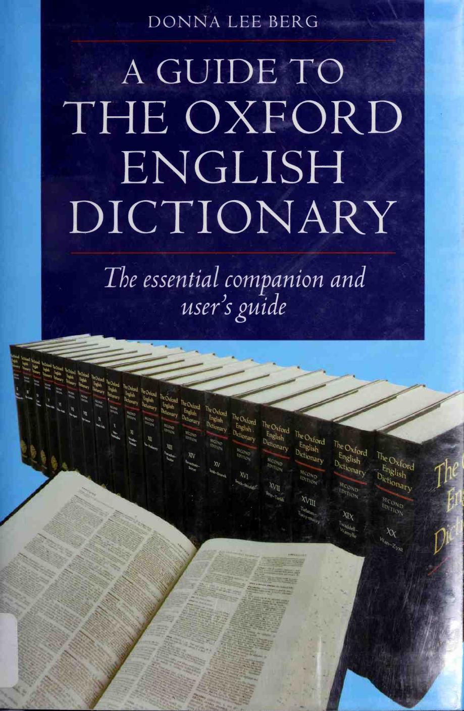 A Guide to the Oxford English Dictionary