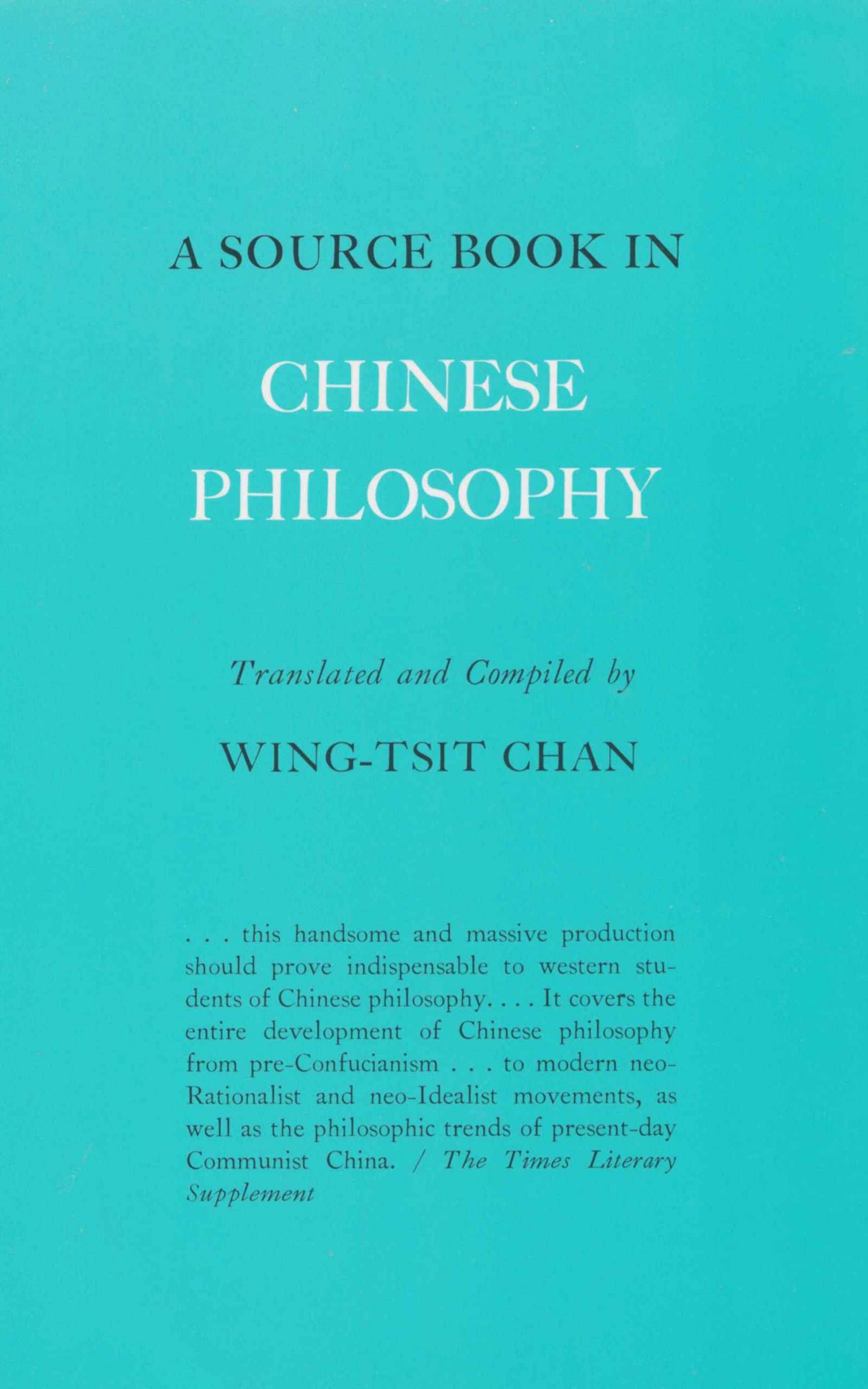 A Source Book in Chinese Philosophy (Princeton Paperbacks)