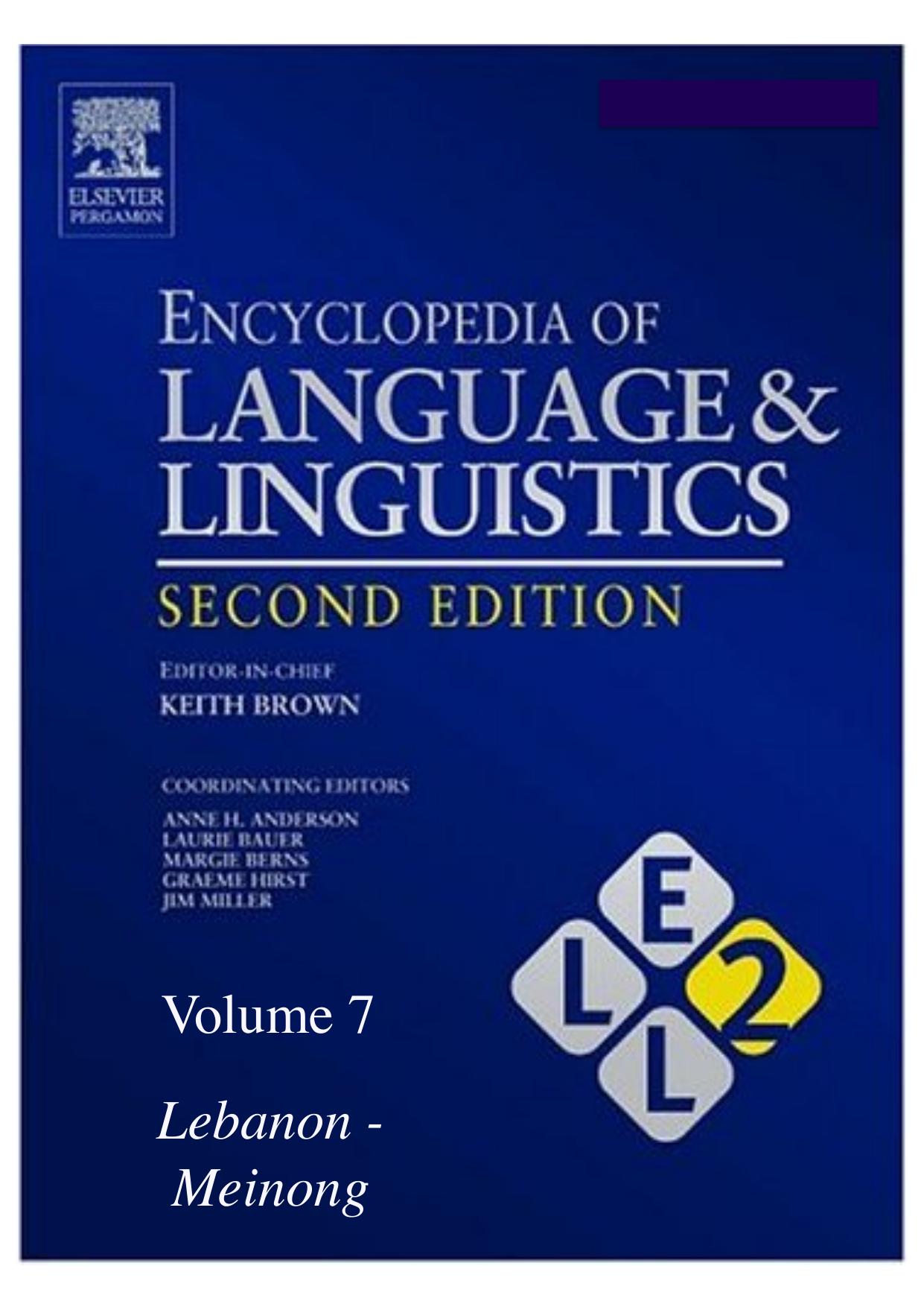 Encyclopedia of Language and Linguistics