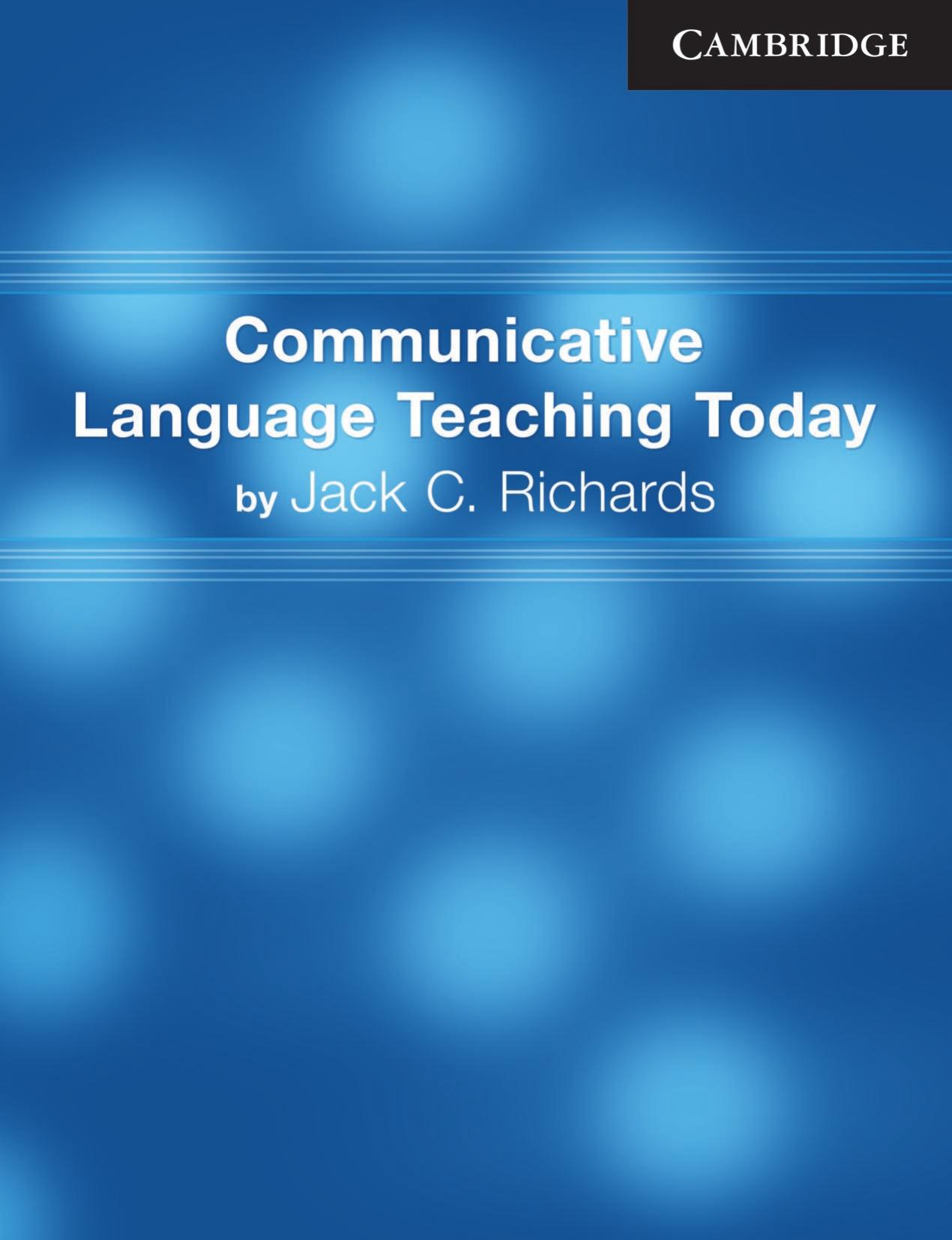 Communicative Language Teaching Today