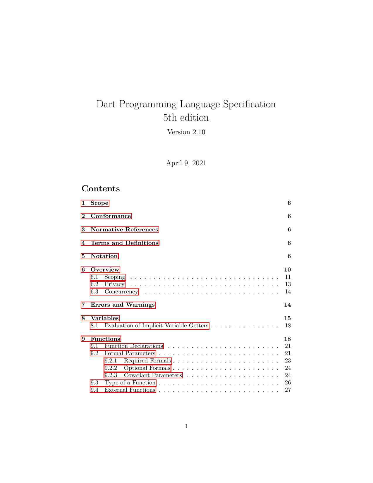 Dart Programming Language Specification - Draft Version v2.10