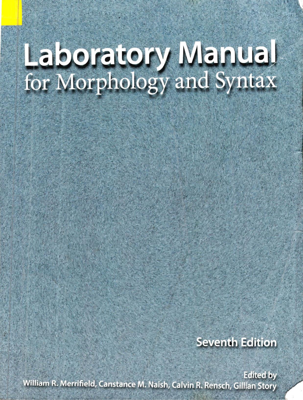 Laboratory Manual for Morphology and Syntax