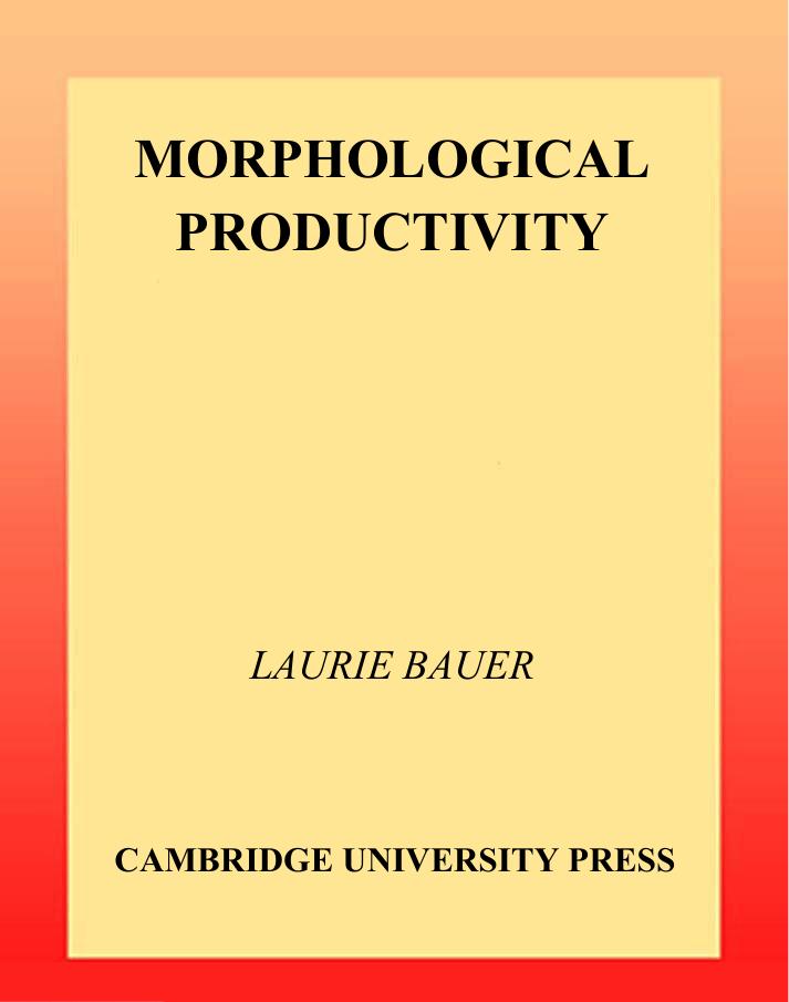 Morphological Productivity