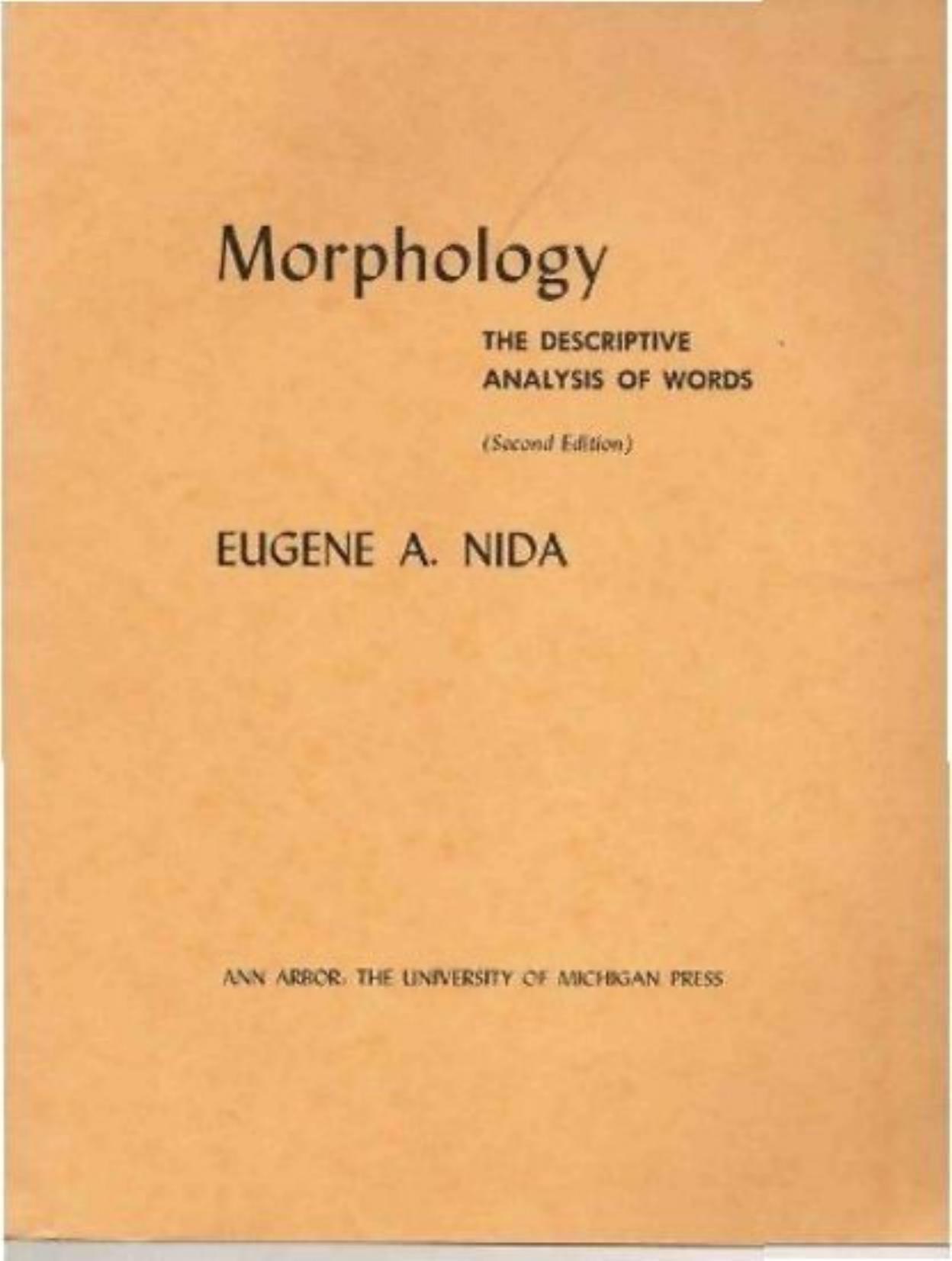 Morphology: The Descriptive Analysis of Words