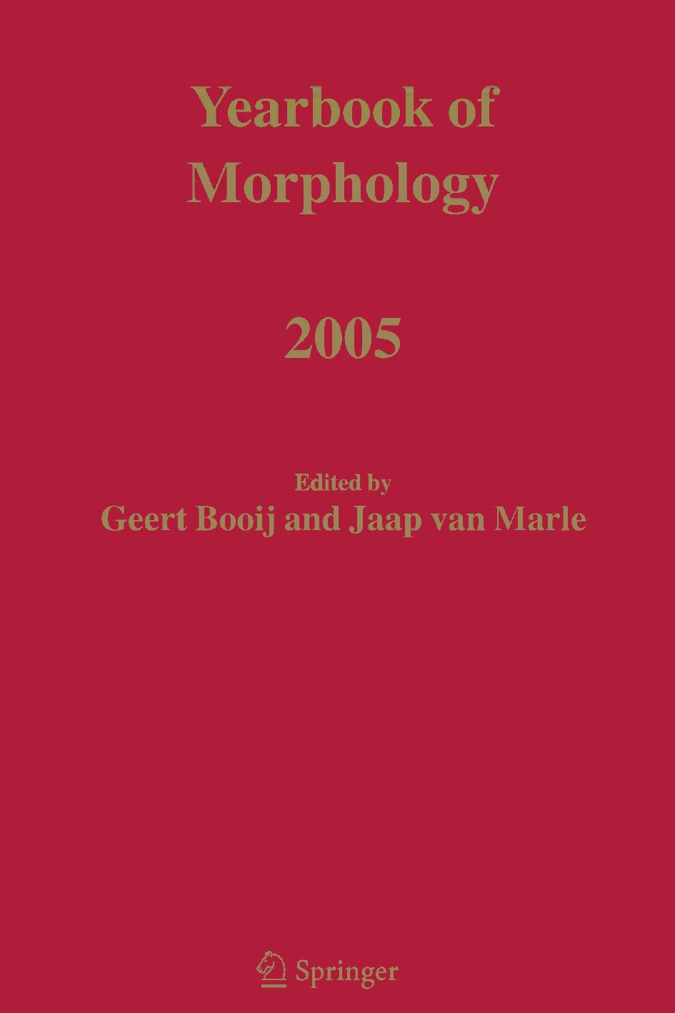 Yearbook of Morphology 2005