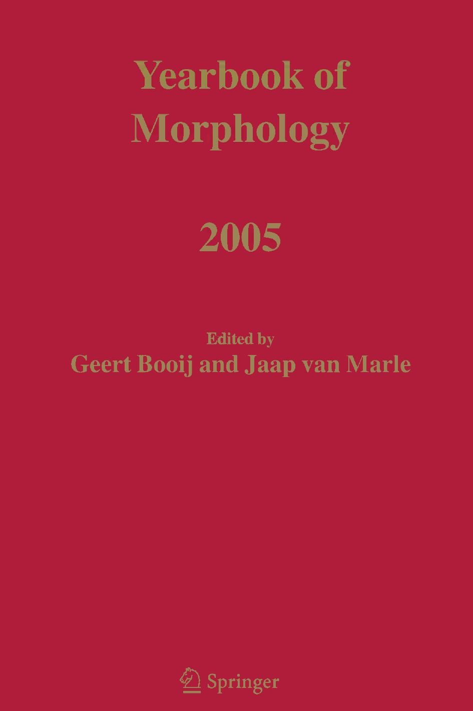 Yearbook of Morphology 2005