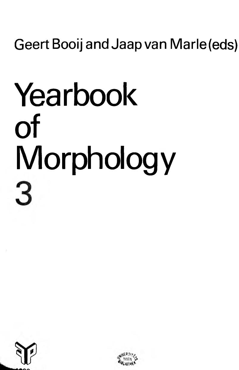 Yearbook of Morphology 1990