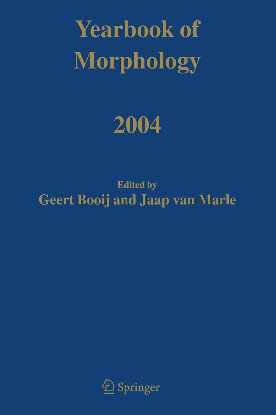 Yearbook of Morphology 2004