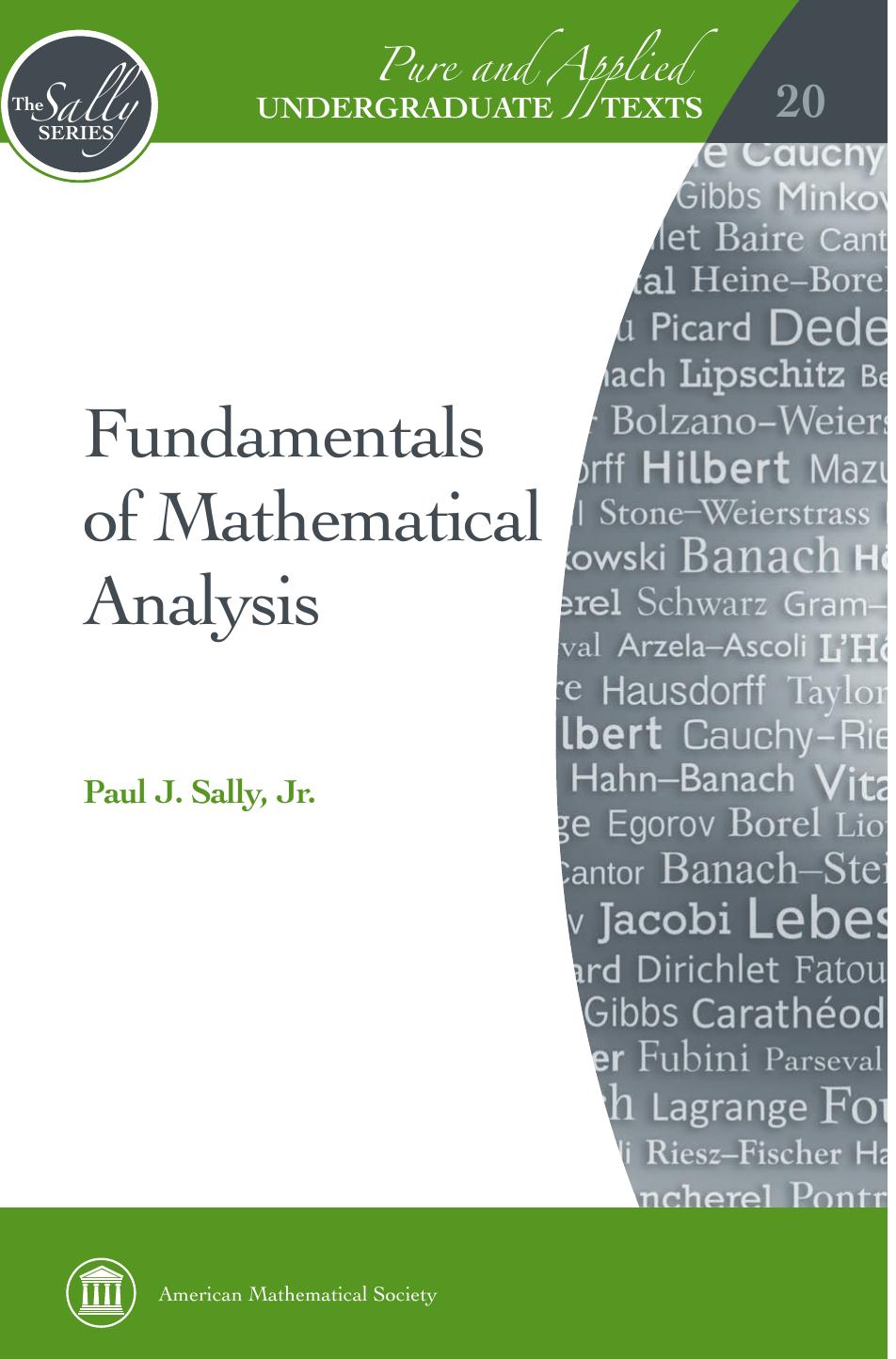 Fundamentals of Mathematical Analysis