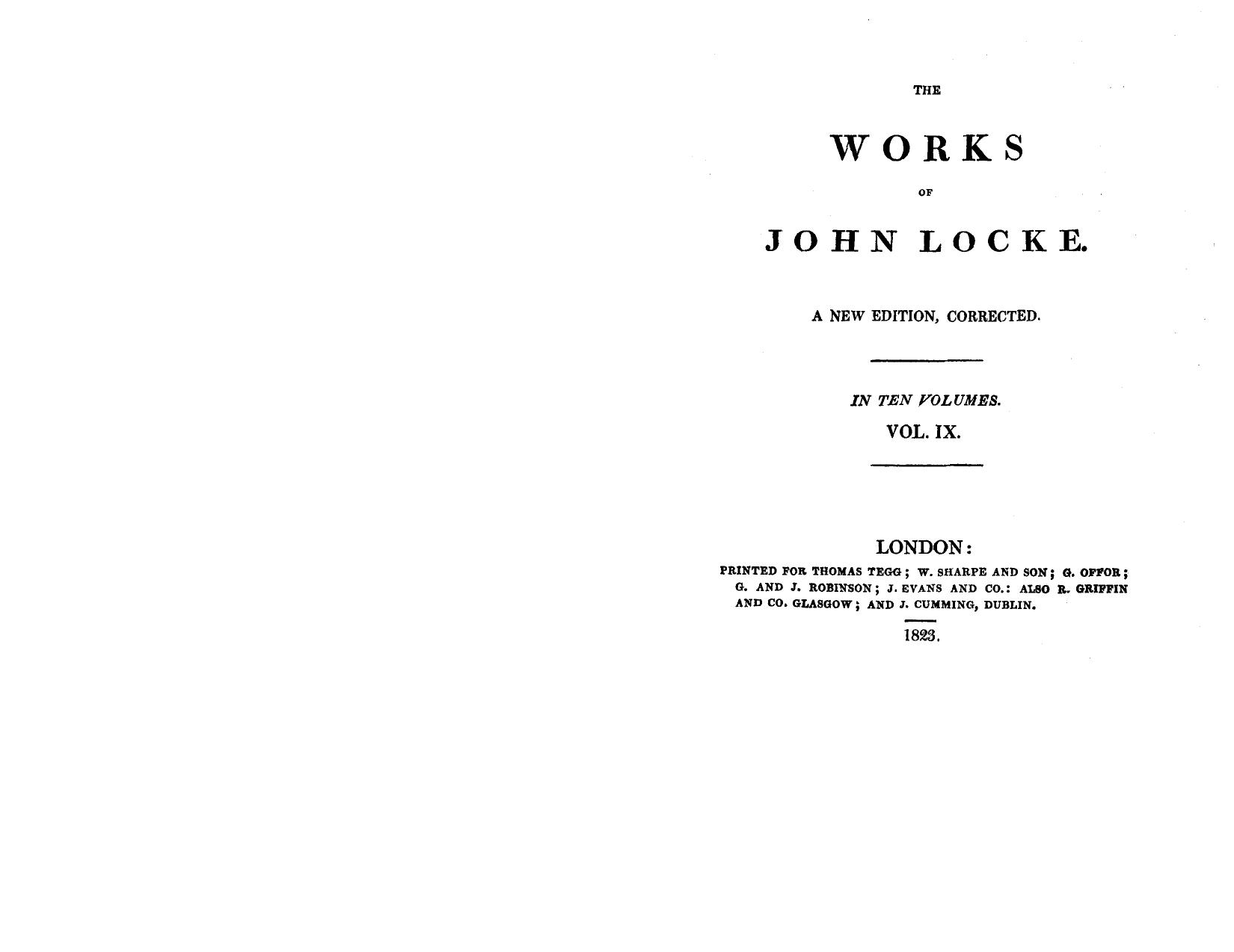 The Works of John Locke, Volume 9