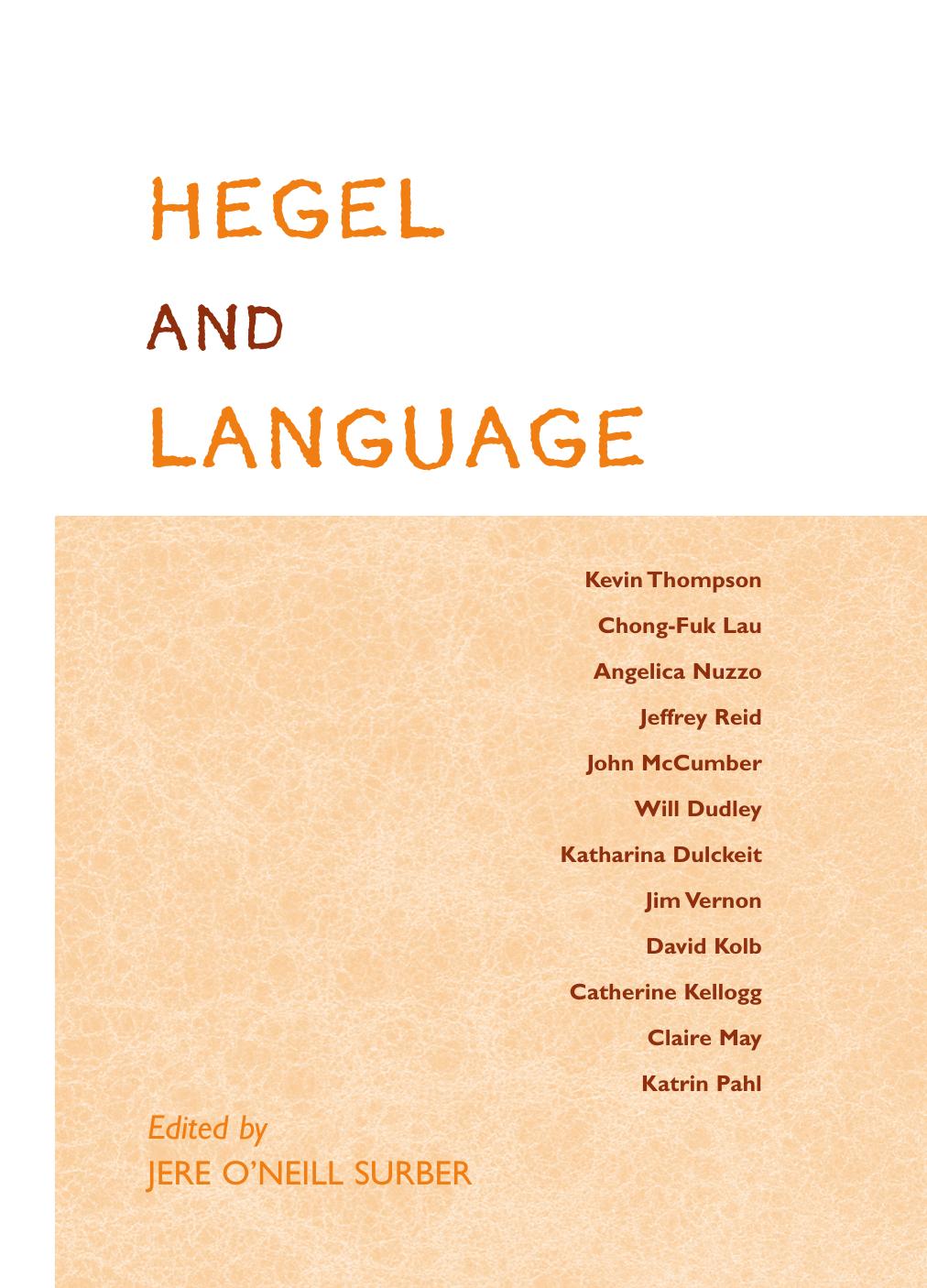 Hegel and Language