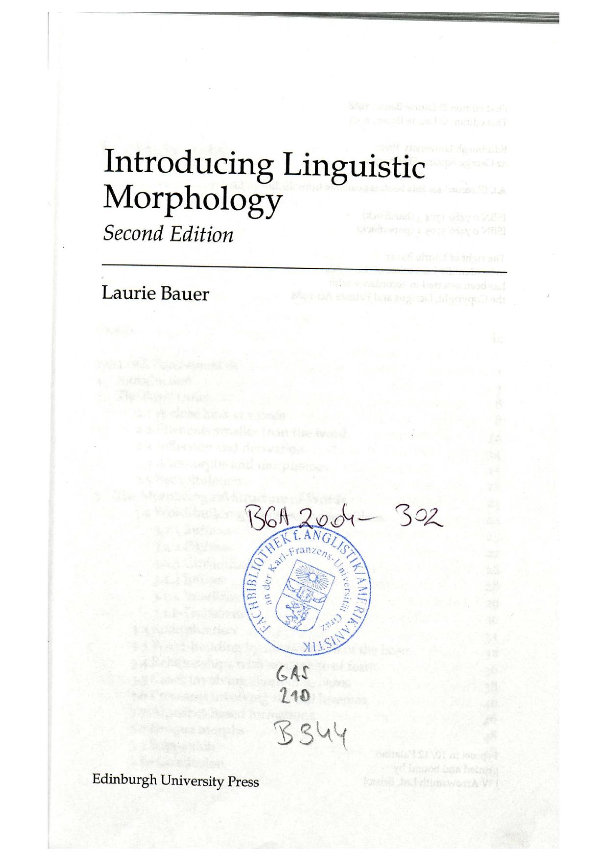 Introducing Linguistic Morphology by Bauer Laurie.